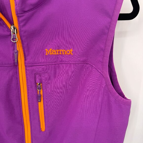 Marmot Softshell Hiking Running Vest Womens M Purple Polyester Zip Pockets - Picture 5 of 9